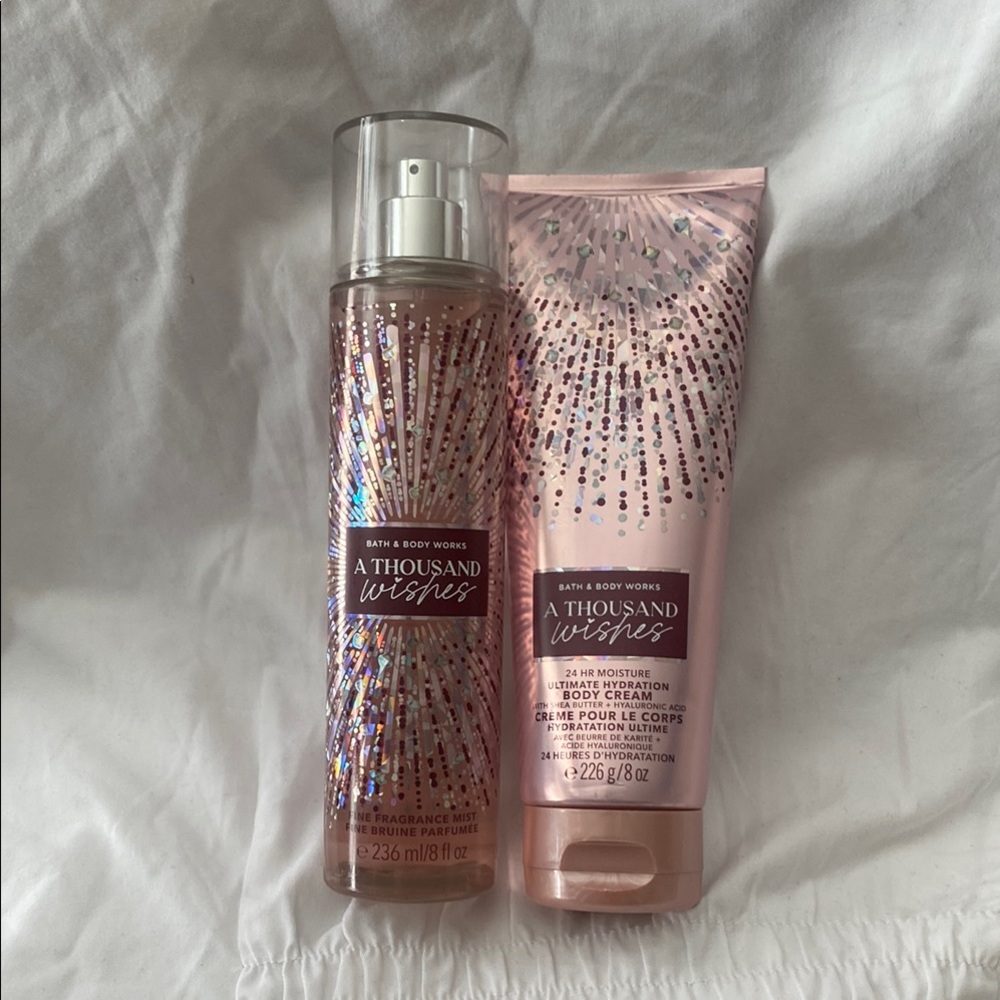 Bath & Body Works A Thousand Wishes Moisturizer & Body Spray.
